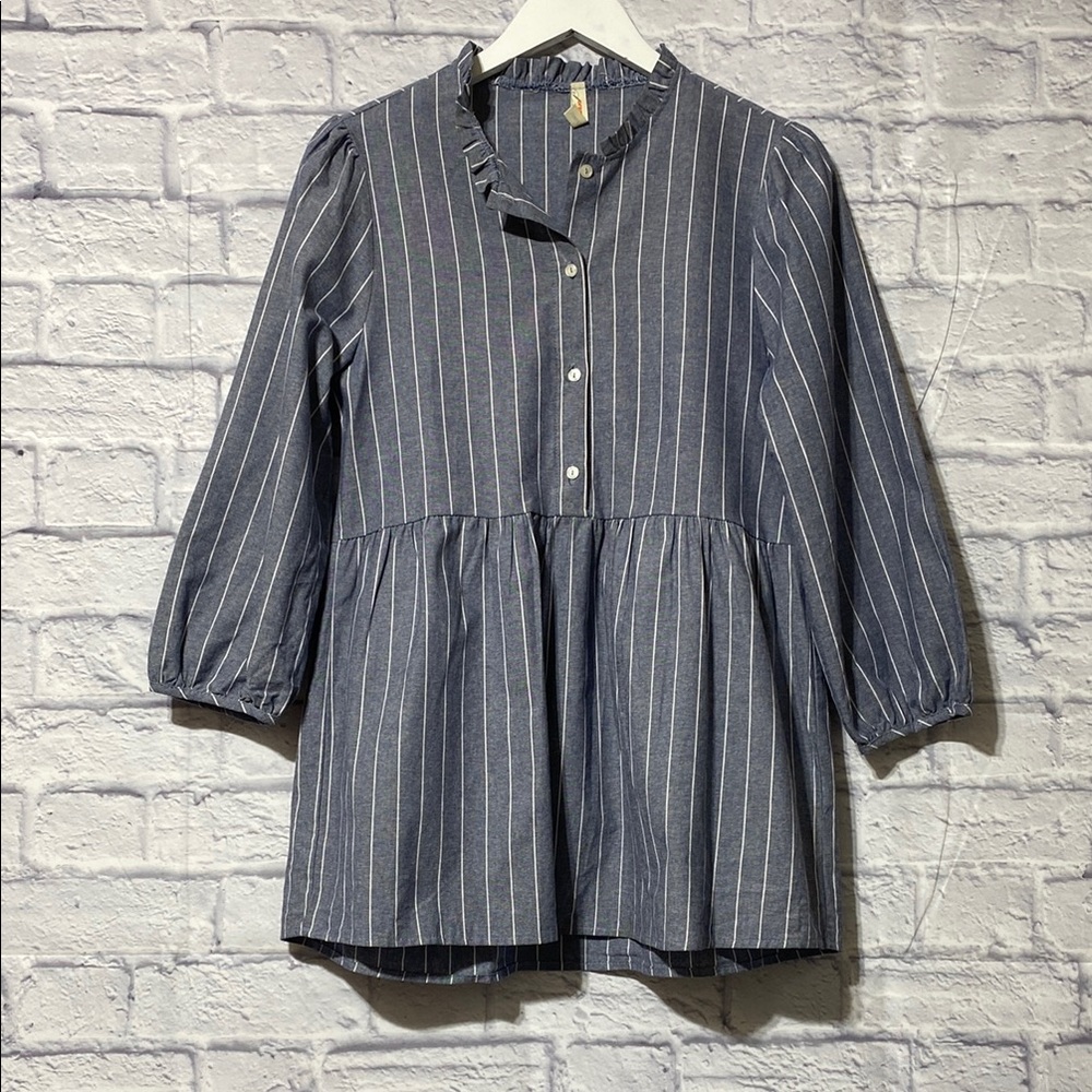 Orange Creek Charcoal Dress with Cream Stripes